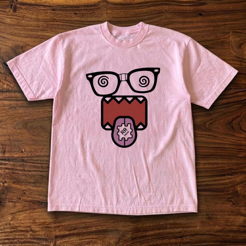 Dizzy Domo Kun Graphic Tee Pink Emo Scene Fashion 2000s Vintage Cartoon Shirt